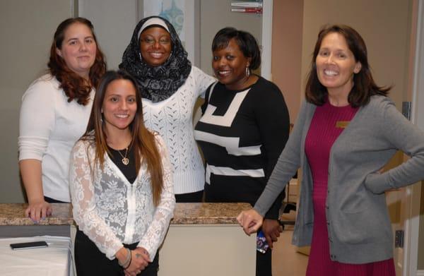 Some of the members of our Team. From L-R: Jenny, Laura, Tahlisha, Latoya and Teresa