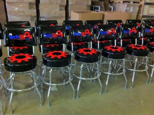 Bunch of logo bar stools