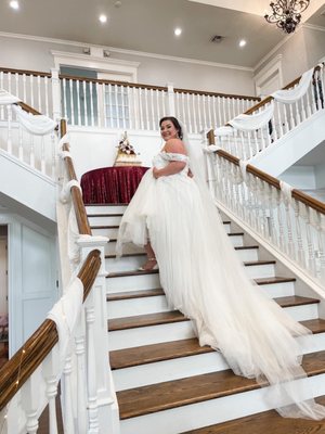 Bride on staircase