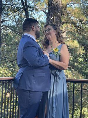 We took family photos on the deck of the main house.