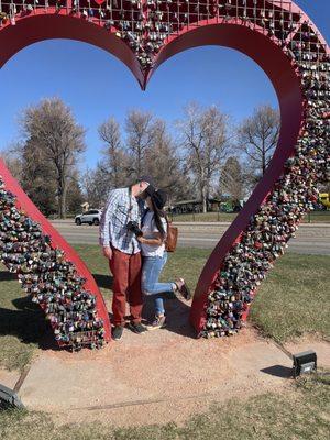 Sculpture by parking area. Lake Loveland- Loveland, Colorado