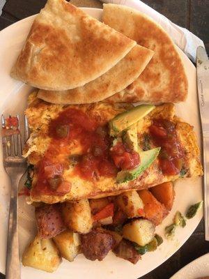 French toast, eggs and the BLT omelette.