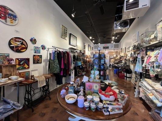 Our shop is full of unique and interesting artwork, jewelry, ceramics, home decor, and much more.