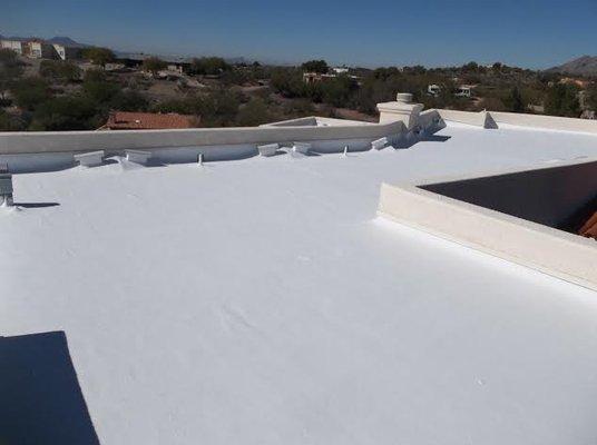 Another completed Roof Coating project in Tucson AZ. Call us today for a free quote! 520.780.8422 - www.StormProRoofCoatings.com