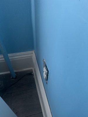 Left exposed electrical in my children's room