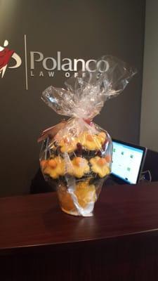 Thoughtful present from one of our happy clients!