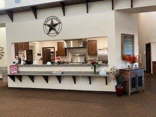 View from main room into the kitchen