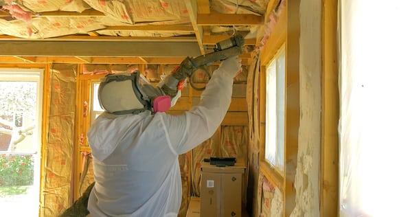 Replacing fiberglass with the new, more efficient Spray Foam Insulation! Pacific Coast Construction