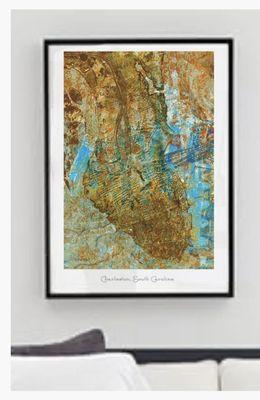 Charleston, SC Map Art Print