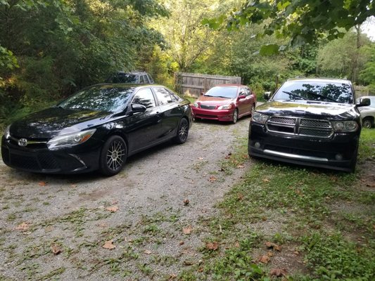 Just some customers  vehicles  out side shop