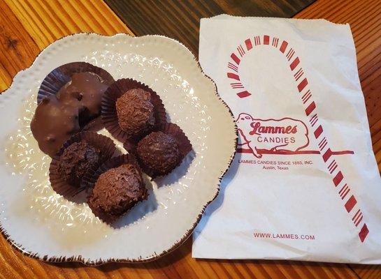 Variety of individual chocolates