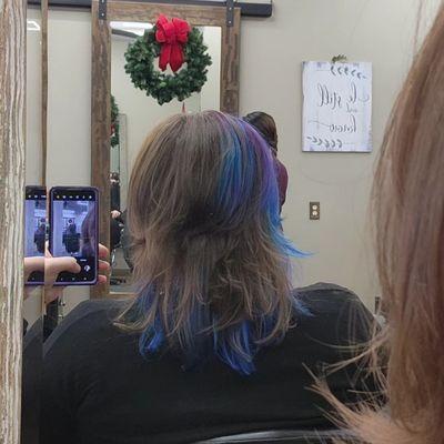 Block color, purple to blue color melt by Meg!