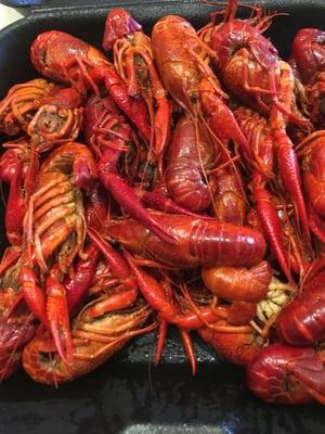 1 1/2 pounds of spicy crawfish.