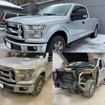 Ford F-150 left front corner collision repair