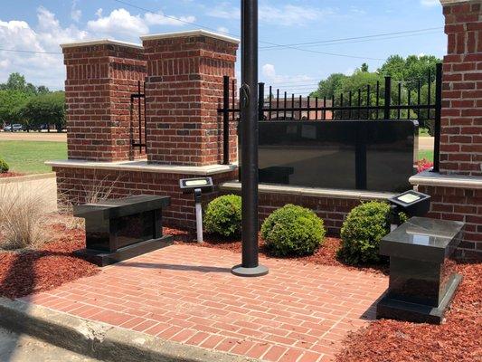 Cremation Benches near flag pole