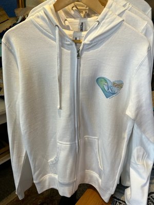 White Heart Zip Hoodie