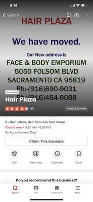 Hair plaza yelp page