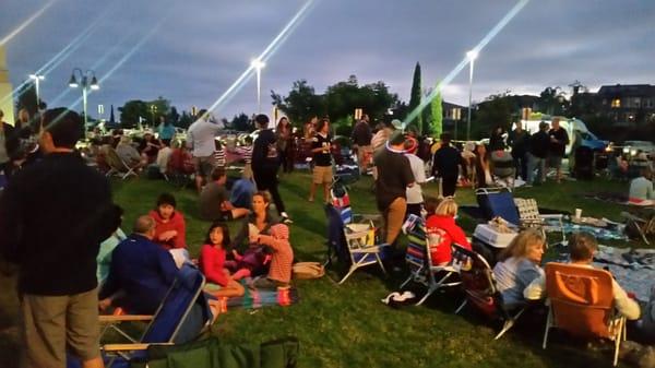 Independence day celebration with food trucks and bouncy houses