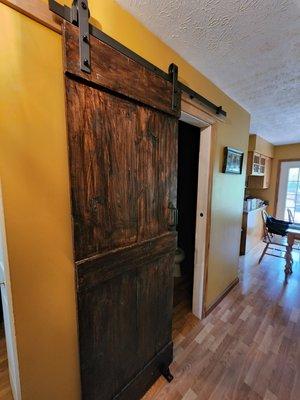 Custom barn doors built and hung by Silver Hammer Handyman Services LLC