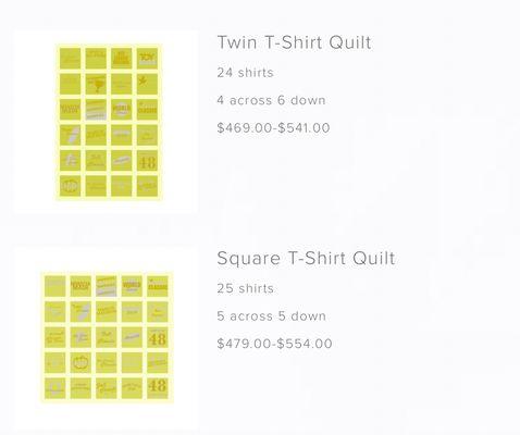 Price List: Twin & Square