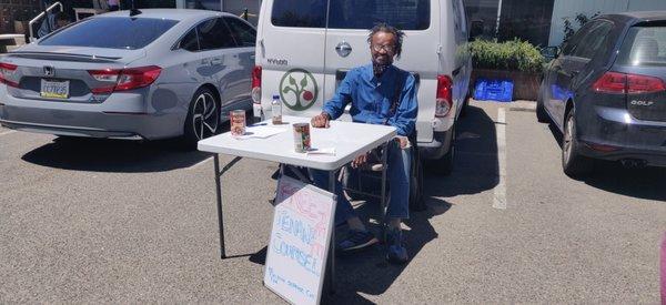 Eviction Defense Center is often at the pantry to help visitors with questions about tenant rights.