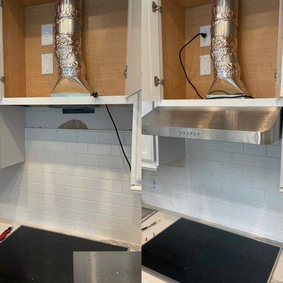 Removed and Installed range Hood