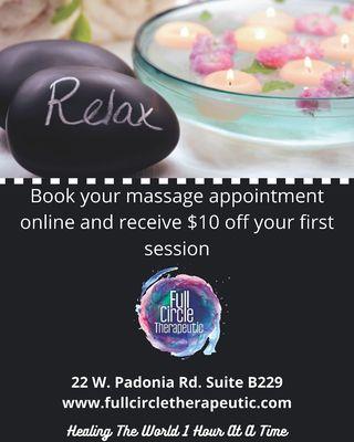 Mention this coupon to get a discount on your first massage.