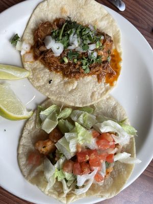 One al pastor and one shrimp taco, both amazing!!