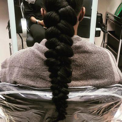 Natural hair braided ponytail