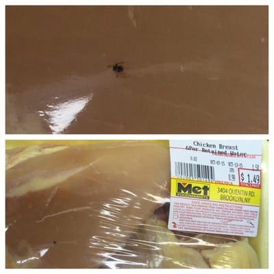 A SPIDER inside the chicken!