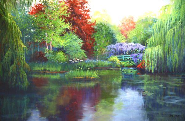 Monet's Garden, 24 x 36 oil by Barbara Davies