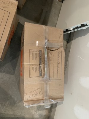 Broken and water damaged boxes