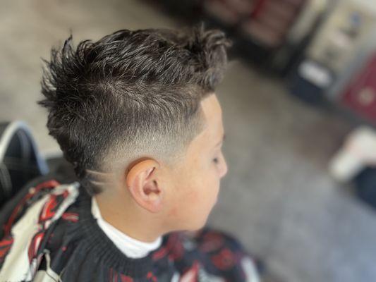 Faux hawk fade and design