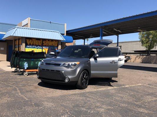 2014 Kia Soul - 10% in front and 10% over factory smoked glass rear.