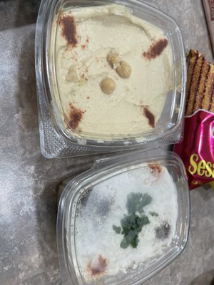 Hummus and baba ghanooj