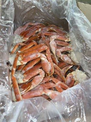 Frozen snow crab legs