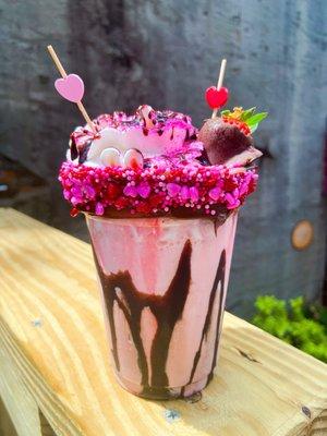 Be My Valentine Chocolate Covered Strawberry Milkshake