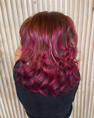 Red Hair with Rose ends