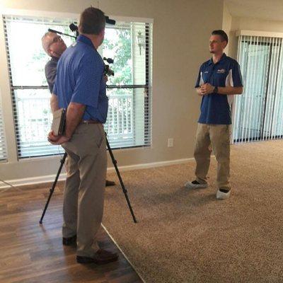 Just got done filming a cleaning demo for a major carpet manufacturer to help sell their product!