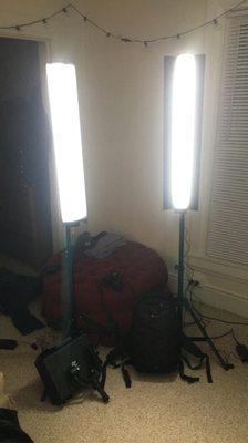 2 of 4 LED light stands for our company and brand shoots.