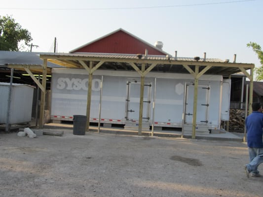 this was a freezer that was build out of a Sysco trailer poured a slab and insulated the roof then put a rubber membrane on i...