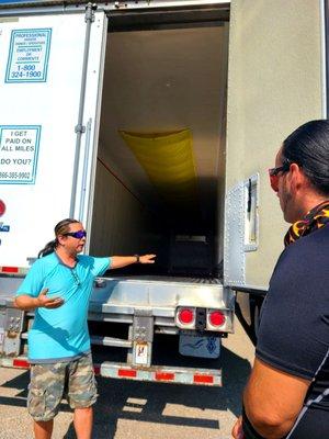 Safety at orientation  talking about the reefer trailers.