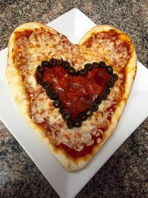 Heart pizza for your Sweetie!