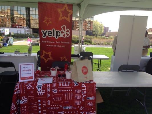 Check in for cool Yelp schwag!