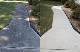 Driveway, sidewalk, walkway surface pressure washing  makes concrete and pavers look like new again.