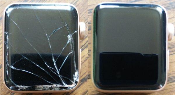 Apple Watch Series 2 38mm (GPS) Cracked Screen, Before and After