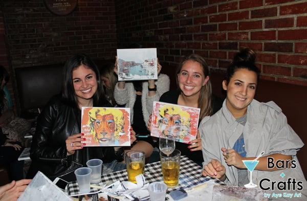 Make Your Own Photo Canvas at Bars + Crafts at Village Pourhouse in NYC.