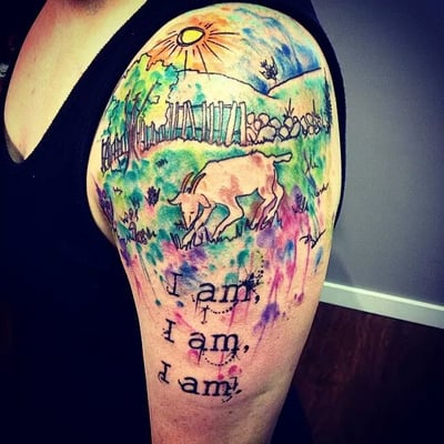 Watercolor tattoo by Shawn