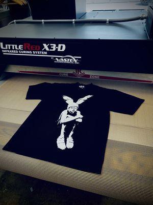 Printing a some Bunny Boy Tees for Hijack Clothing