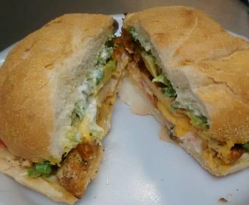 Chicken cutlet with jalapenos and avocado